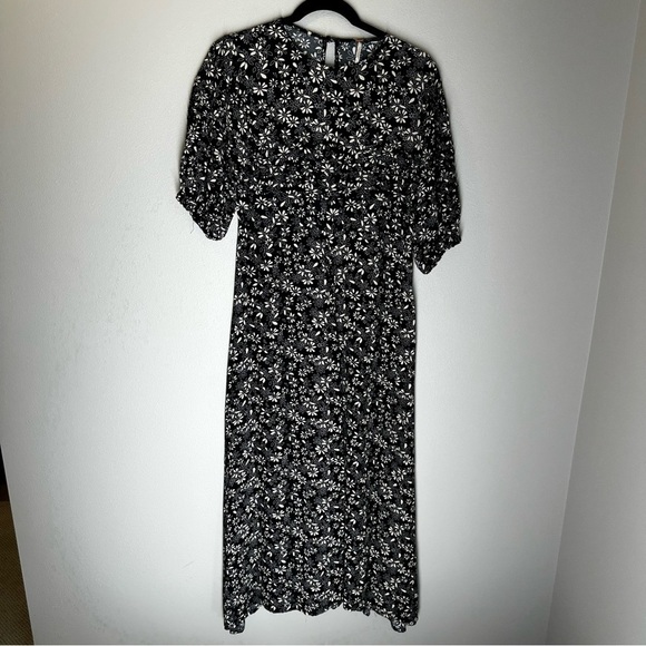 Free People Jessie Ditsy Floral Midi Dress Black White Size 4 Women’s Viscose - Picture 3 of 12